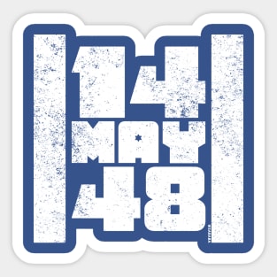 14 May 48 Israel Flag - Independence Day Sticker